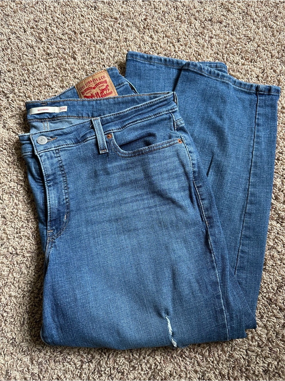 Levi's Boyfriend Cut Capri Plus size Blue Denim Jeans